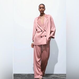 Zara Wrinkle look Blazer & Pants Set